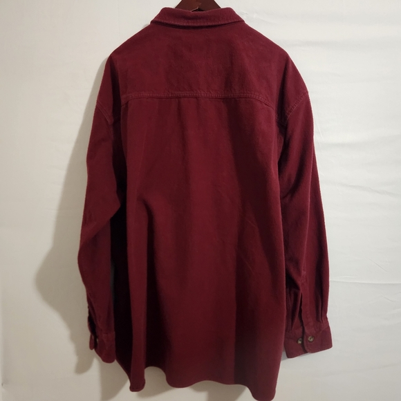 Cabelas Button Down Shirt - Men's XXL - Heavyweight Flannel - Maroon Outerwear - Picture 2 of 3